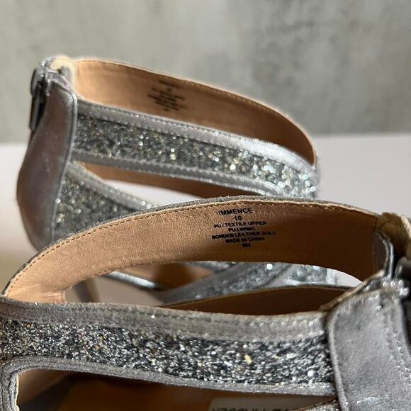 Steve Madden Silver Glitter Glam Heels Size 10 - Picture 5 of 8